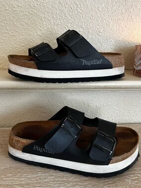 Birkenstock Papillio Arizona Platform Sandal Women’s Size 8 Black